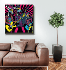 Stripes and riffs harmonize wrapped canvas - Beyond T-shirts