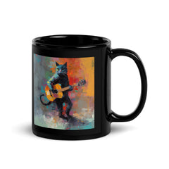 Strumming Sensation Black Glossy Mug - Beyond T-shirts