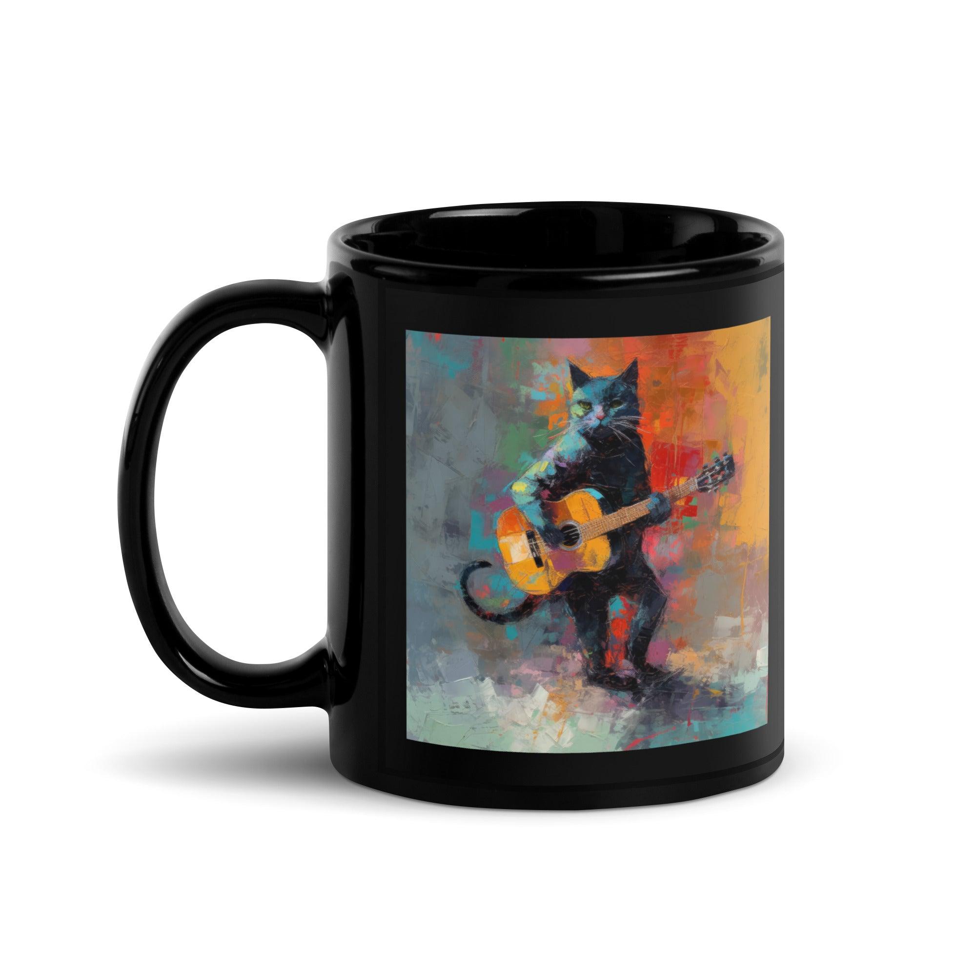 Strumming Sensation Black Glossy Mug - Beyond T-shirts