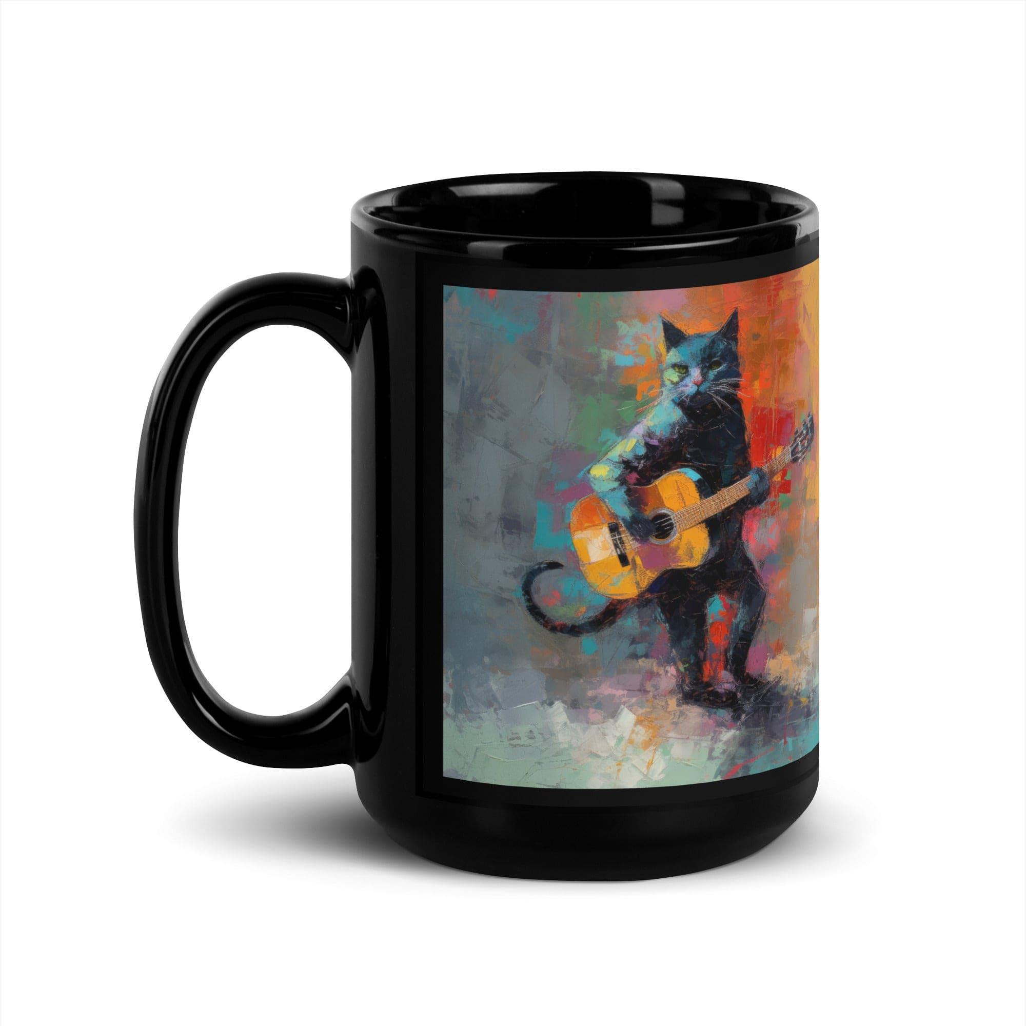 Strumming Sensation Black Glossy Mug - Beyond T-shirts