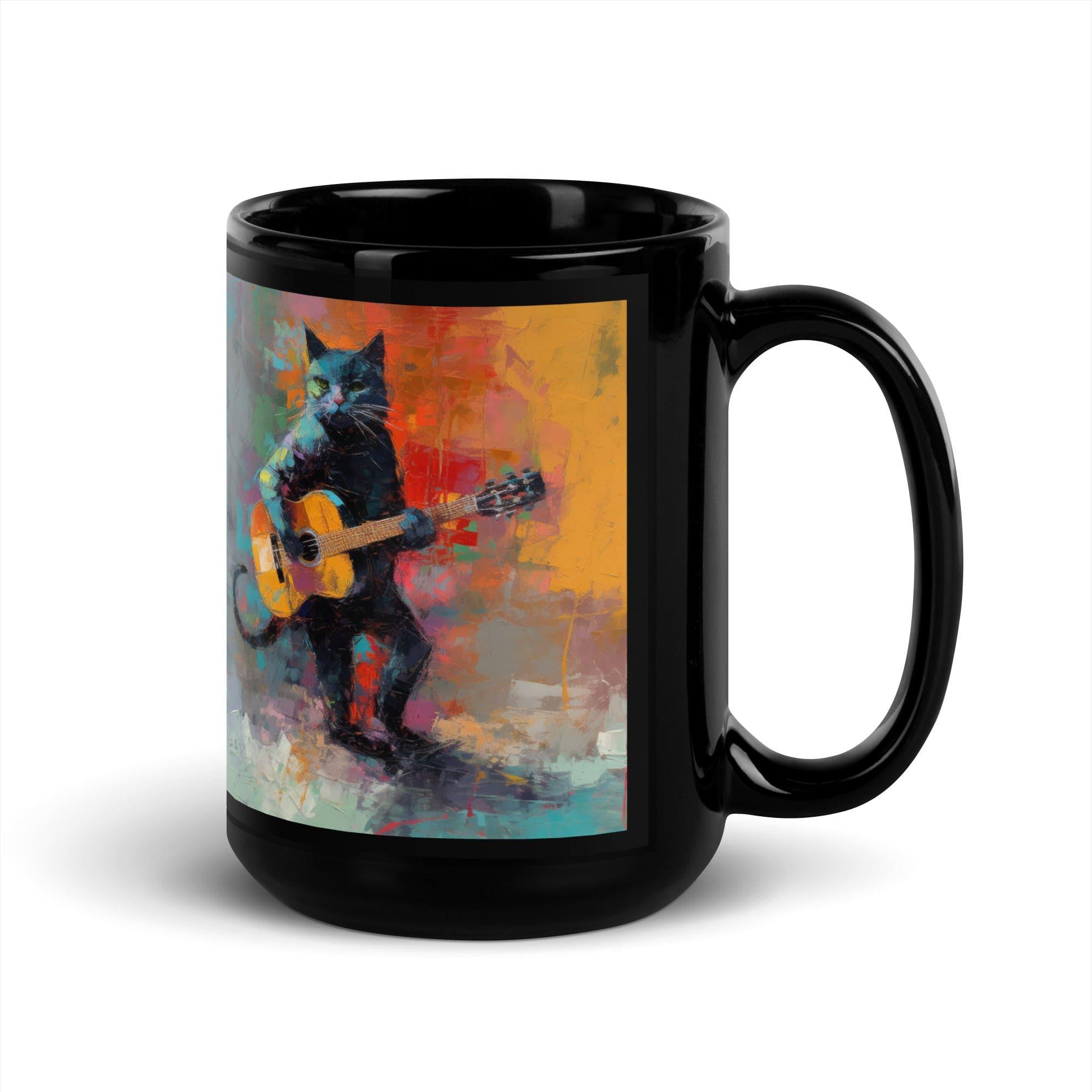 Strumming Sensation Black Glossy Mug - Beyond T-shirts