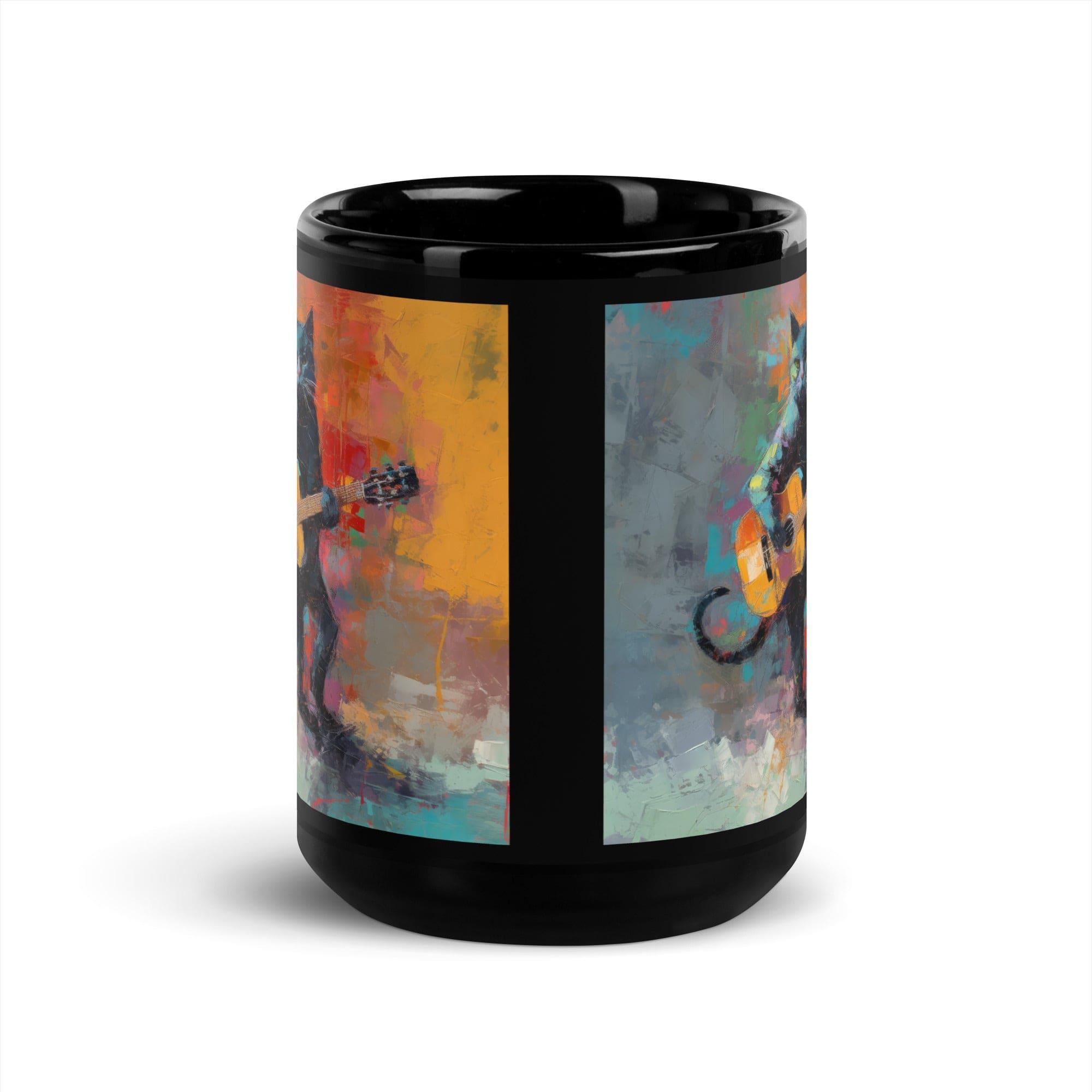 Strumming Sensation Black Glossy Mug - Beyond T-shirts