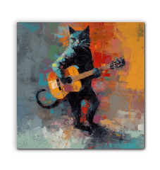 Wrapped canvas featuring guitar strumming artwork