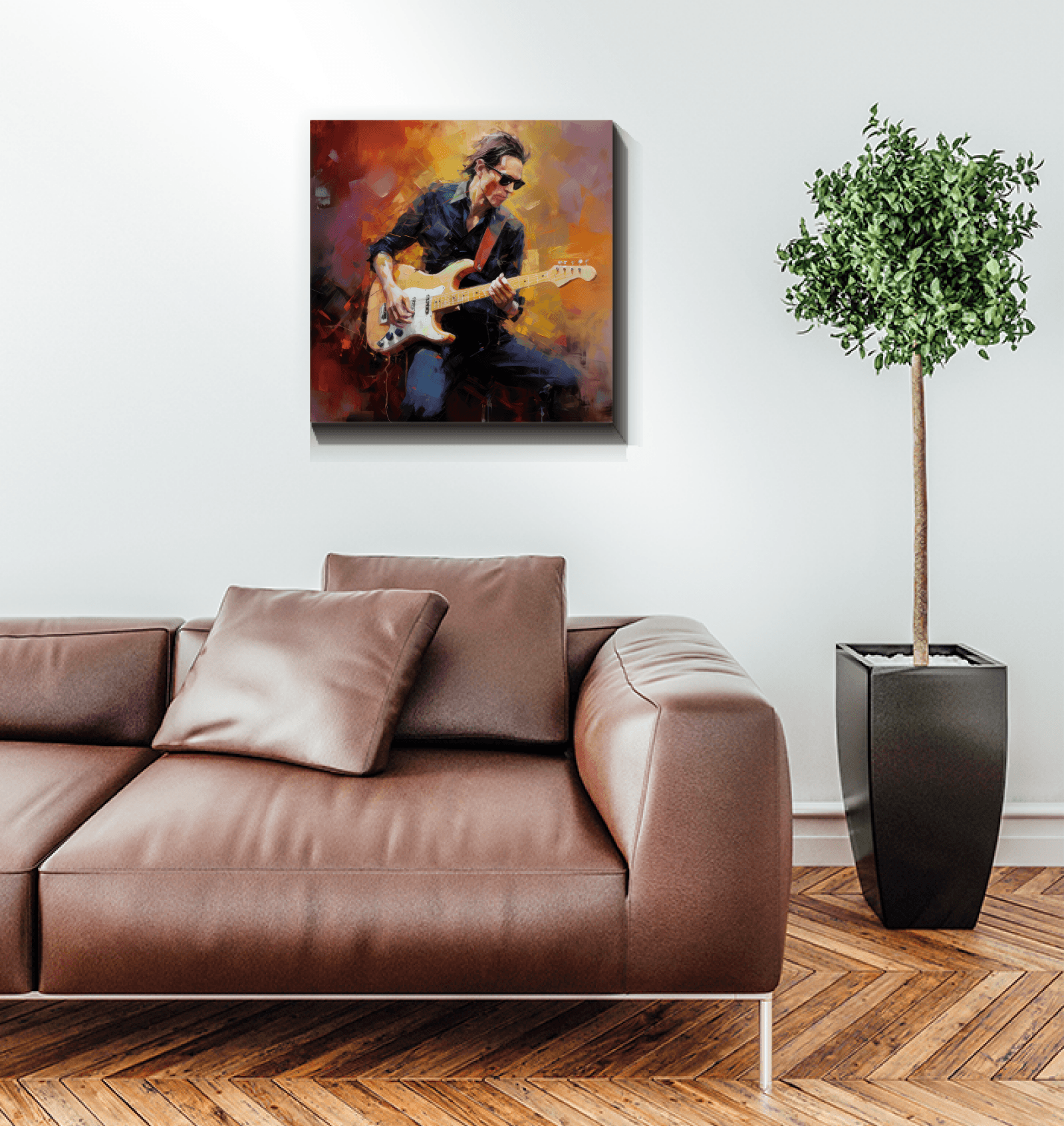 Strumming Showcase Canvas featuring abstract guitar art