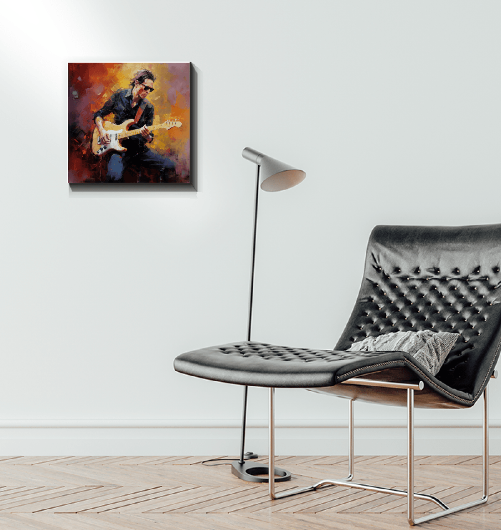 Guitar-themed wrapped canvas for music enthusiasts