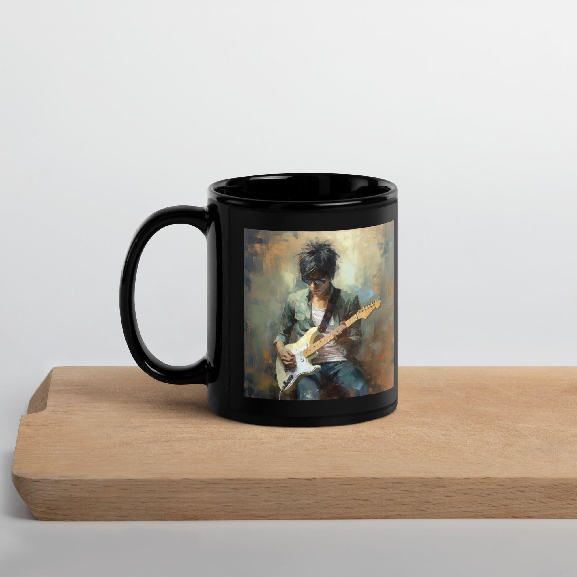 Strumming Sorcery Black Glossy Mug - Beyond T-shirts