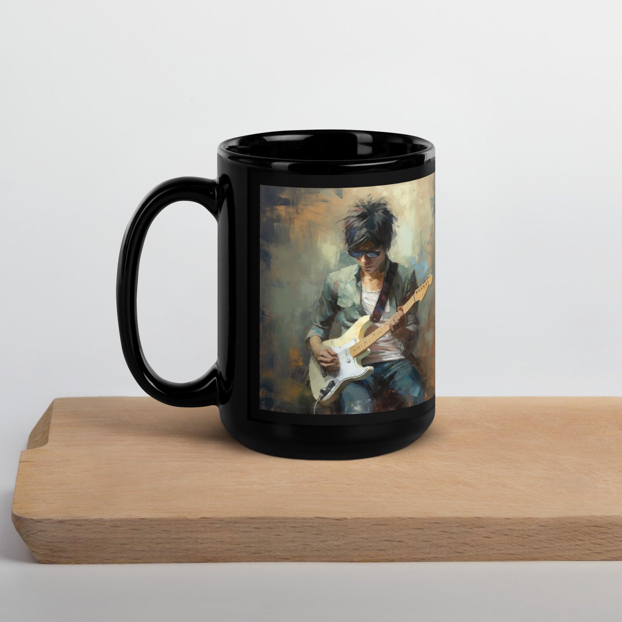 Strumming Sorcery Black Glossy Mug - Beyond T-shirts