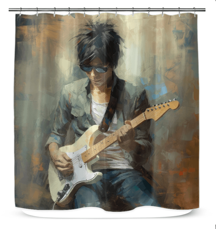 Strumming Sorcery Shower Curtain - Beyond T-shirts