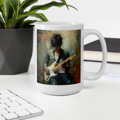 Strumming Sorcery themed mug in glossy white finish