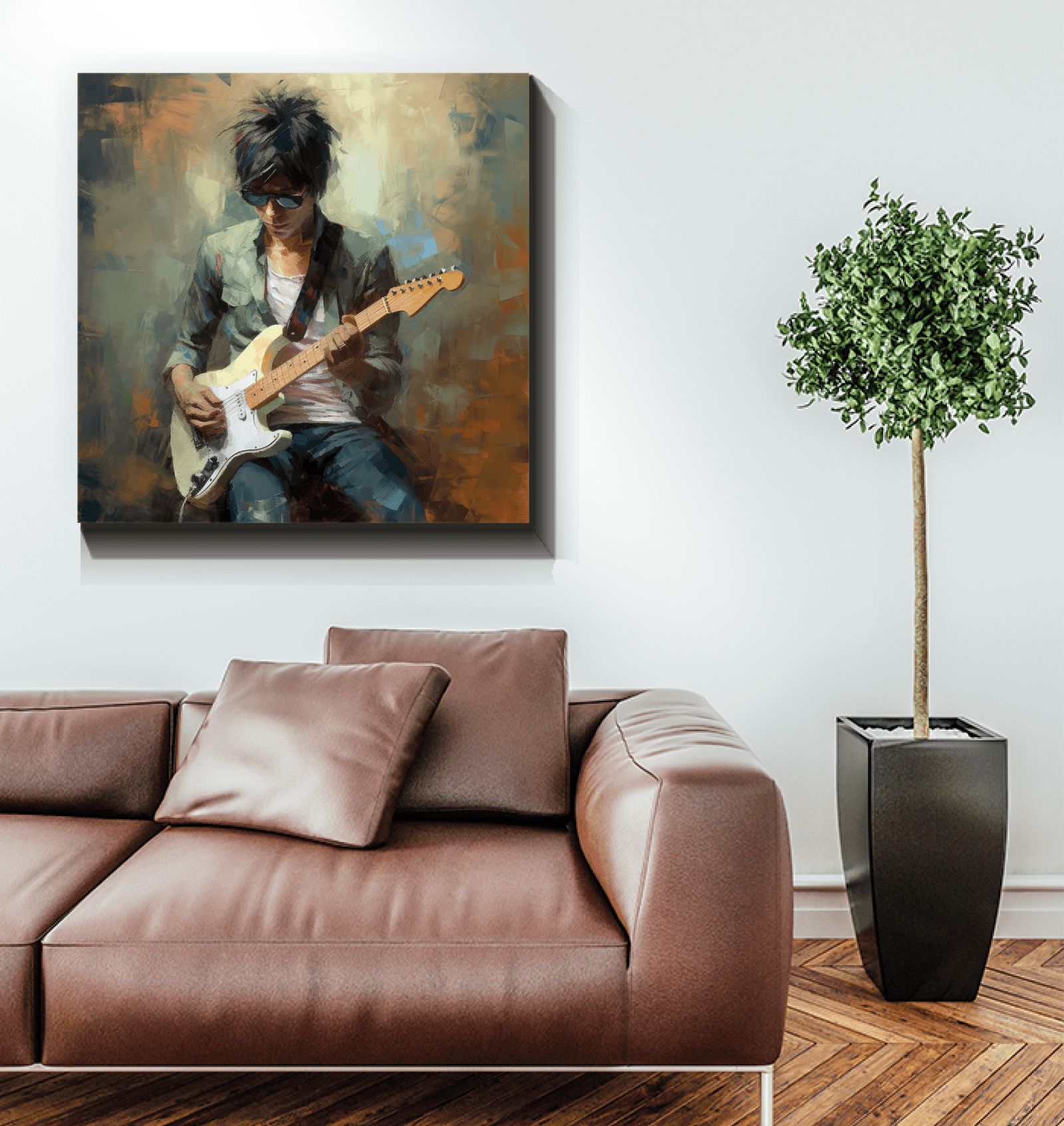 Guitar Enchantment Scene on Wrapped Canvas