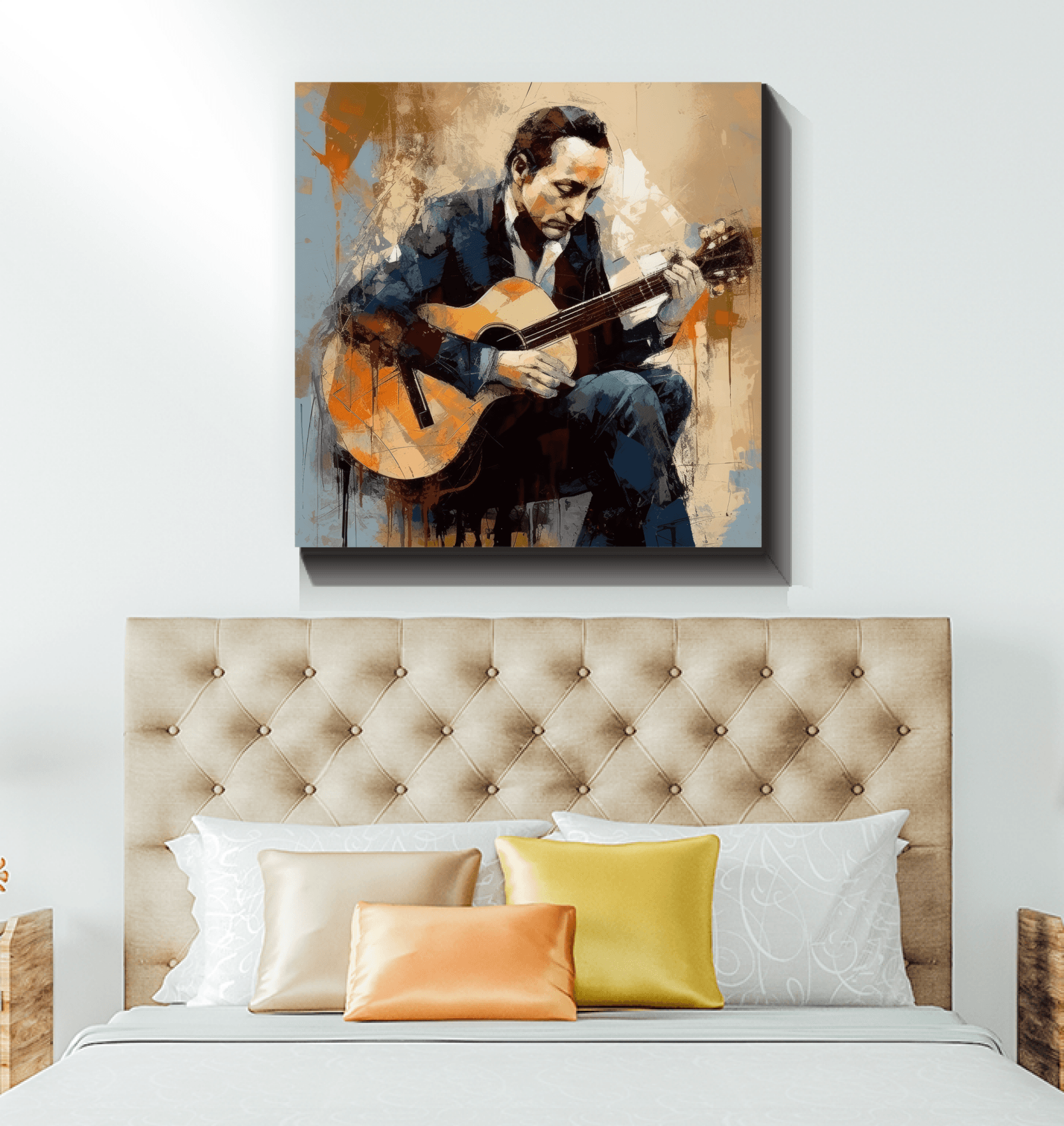 Strumming Spirit: A Fusion of Art and Music on Canvas
