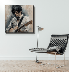 Strumming Star canvas in modern living room