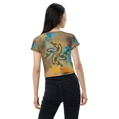 Strumming Symphony All-Over Print Crop Tee - Beyond T-shirts