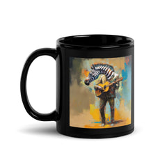 Strumming Symphony Black Glossy Mug - Beyond T-shirts