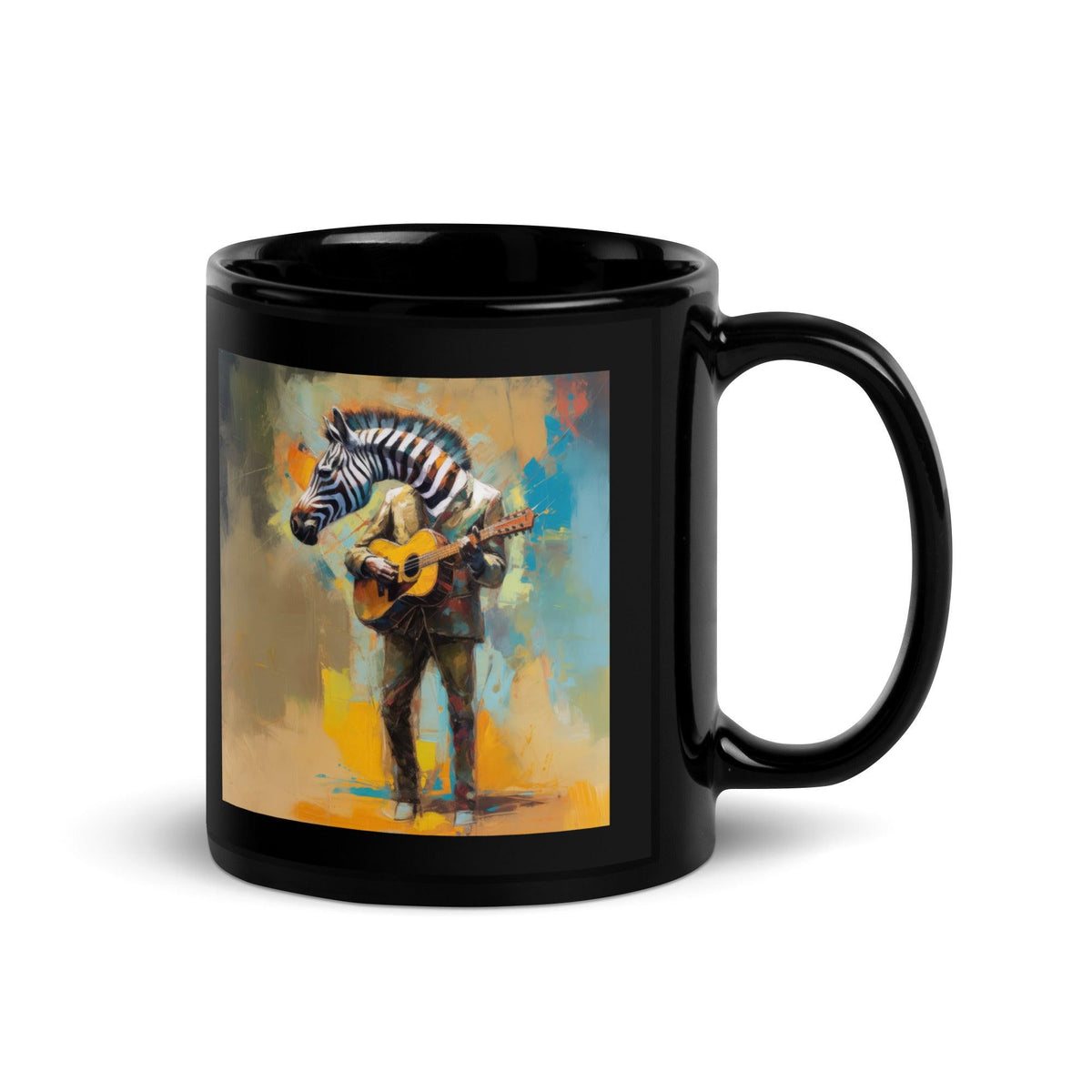 Strumming Symphony Black Glossy Mug - Beyond T-shirts