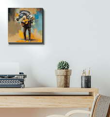 Musical notes flowing on Strumming Symphony canvas art