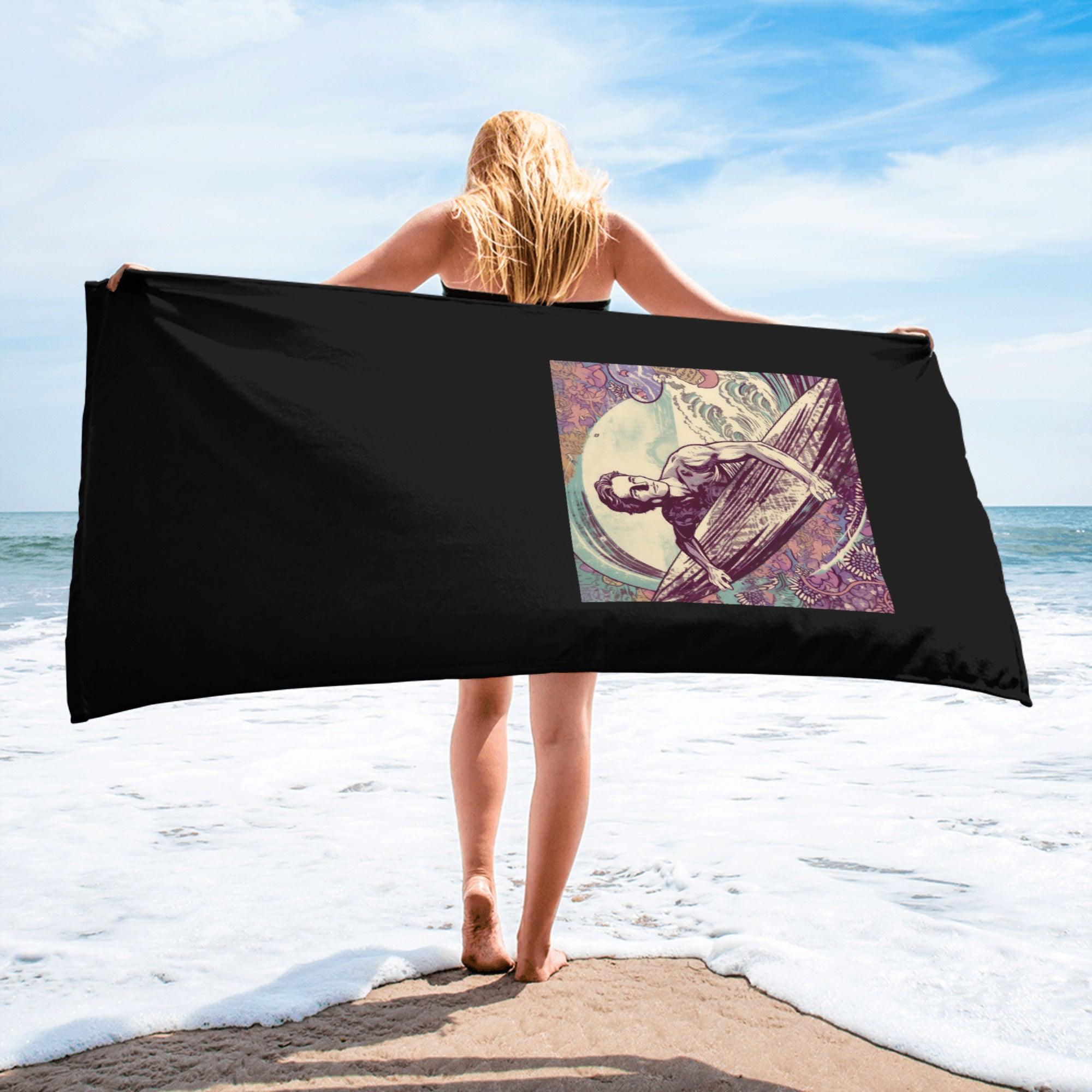 Tropical Swells Bath Towel Dive Into Surfing Luxury - Beyond T-shirts