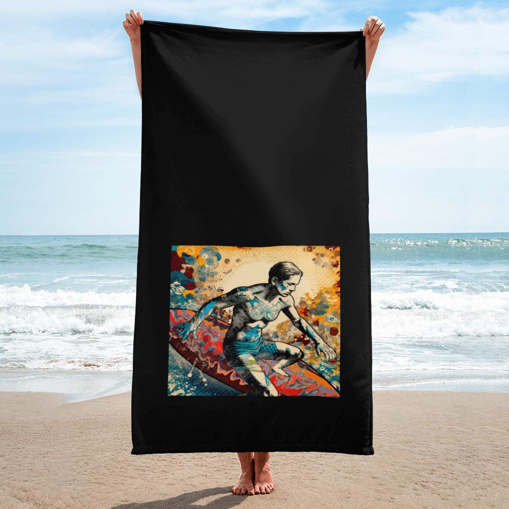 Waves And Sunsets Bath Towel Surf Into Comfort - Beyond T-shirts