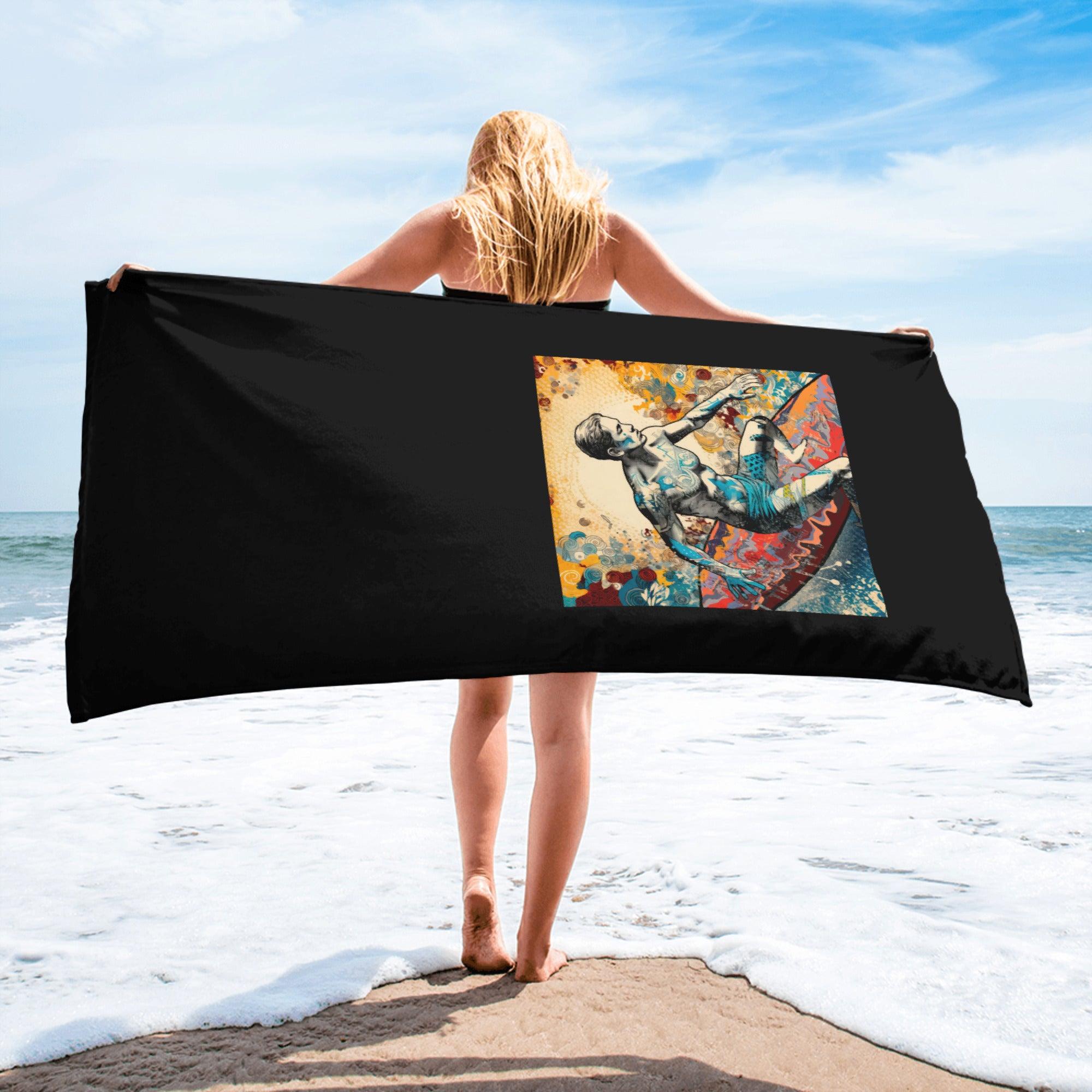 Waves And Sunsets Bath Towel Surf Into Comfort - Beyond T-shirts