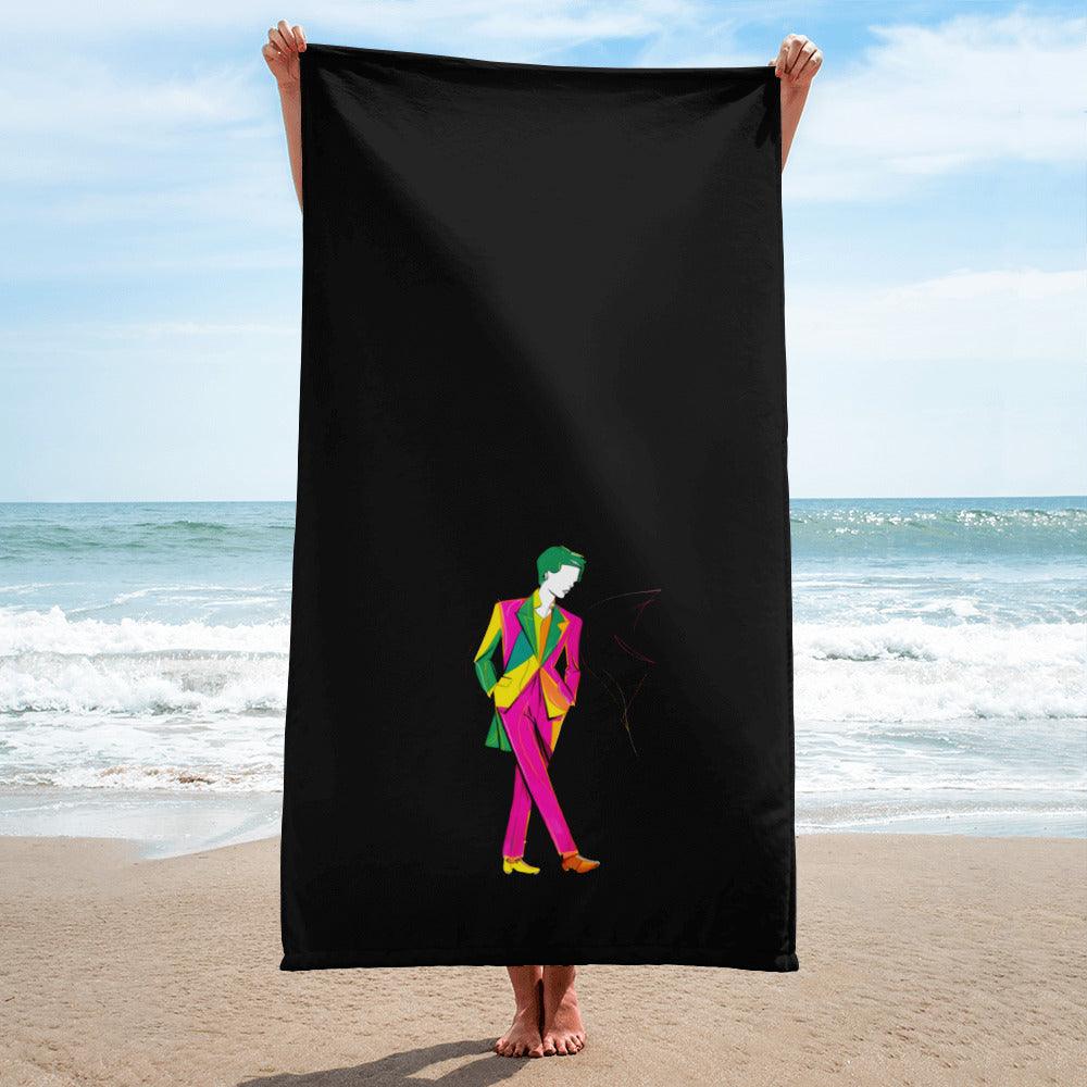 Monochrome Elegance Fashion Bath Towel - Beyond T-shirts