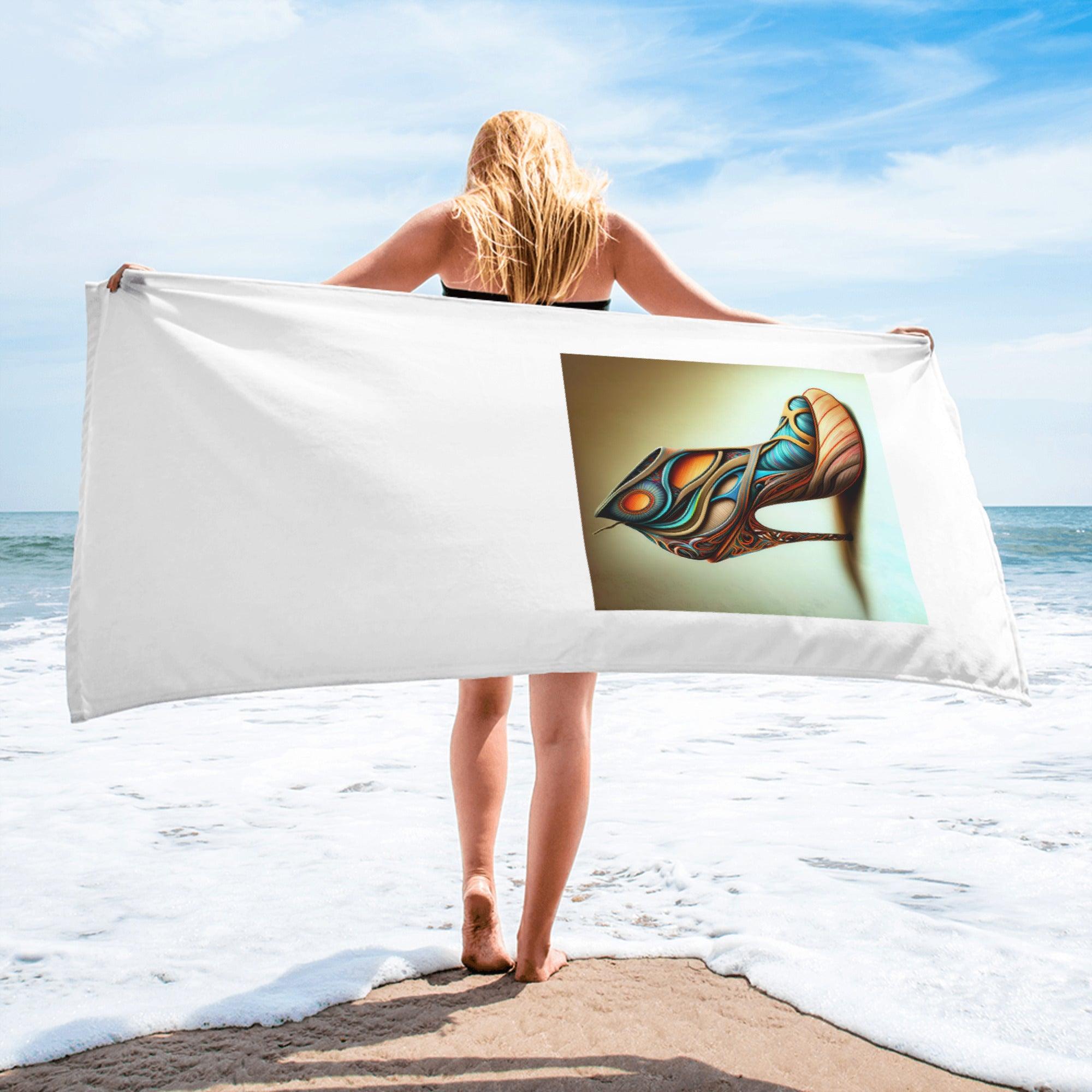 SpaceStride Futuristic Shoe Bath Towel - Beyond T-shirts