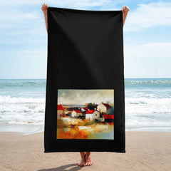 Sunset Oasis Landscape Bath Towel