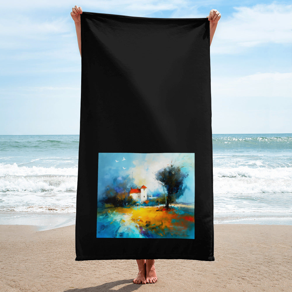 Urban Skylinescape Landscape Bath Towel