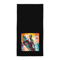 Elegant Surfing 5 13 Towel featuring a sophisticated surf and wave pattern for beach enthusiasts.