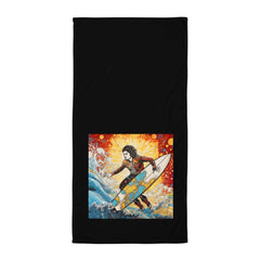 Sunset Surfer Bath Towel Catch The Coastal Tranquility - Beyond T-shirts