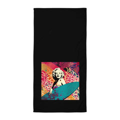 Surfing Solitude Bath Towel Find Your Peace By The Sea - Beyond T-shirts