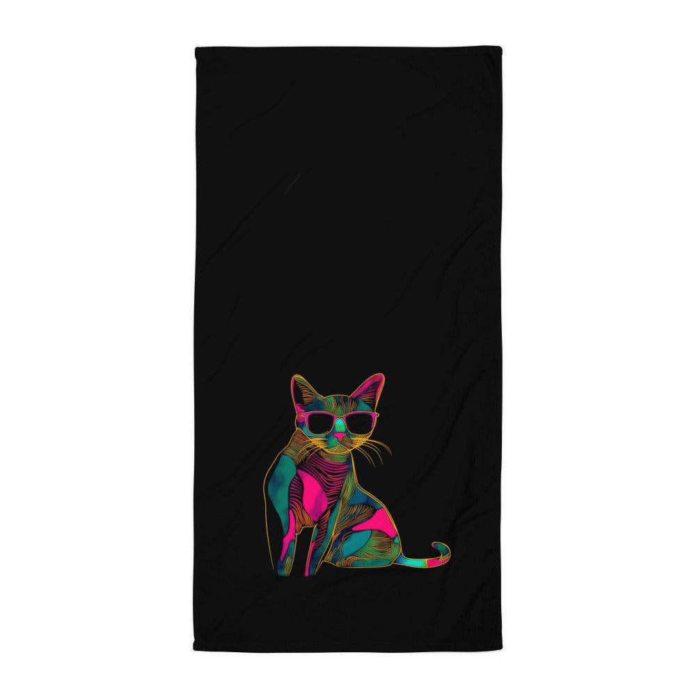 Elegant Cat Silhouettes Towel - Beyond T-shirts