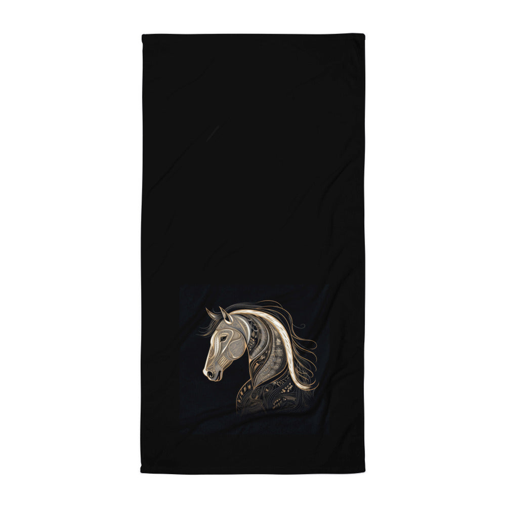 Elegant Equestrian Embrace Towel