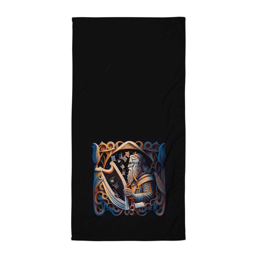 Durable and Absorbent Heavy Metal Thunder Bath Towel in Action