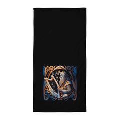 Durable and Absorbent Heavy Metal Thunder Bath Towel in Action