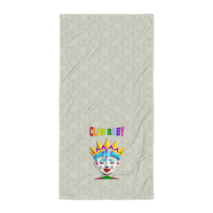 Soft and absorbent bath towel for kids with a fantasy knight theme.





