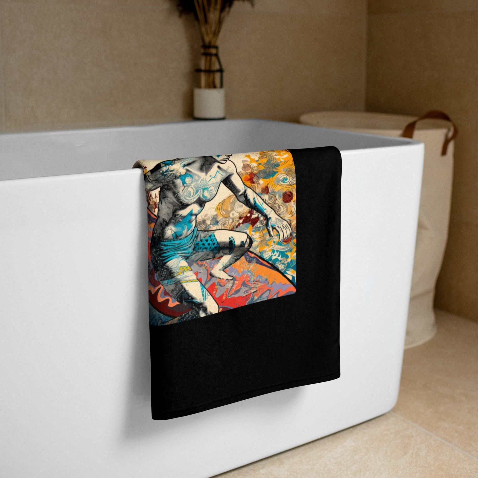 Waves And Sunsets Bath Towel Surf Into Comfort - Beyond T-shirts