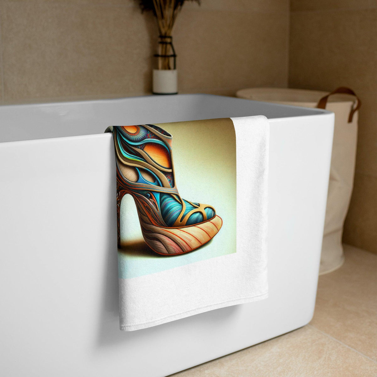 SpaceStride Futuristic Shoe Bath Towel - Beyond T-shirts