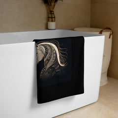 Elegant Equestrian Embrace Towel