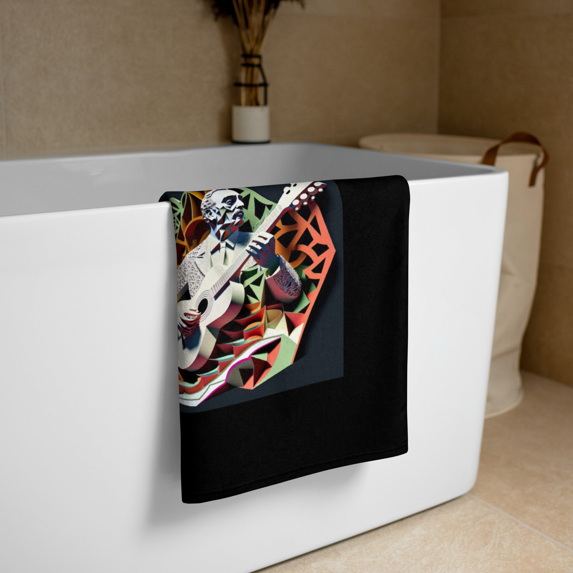 Luxurious and Colorful Pop Art Beats Premium Bath Towel Detail