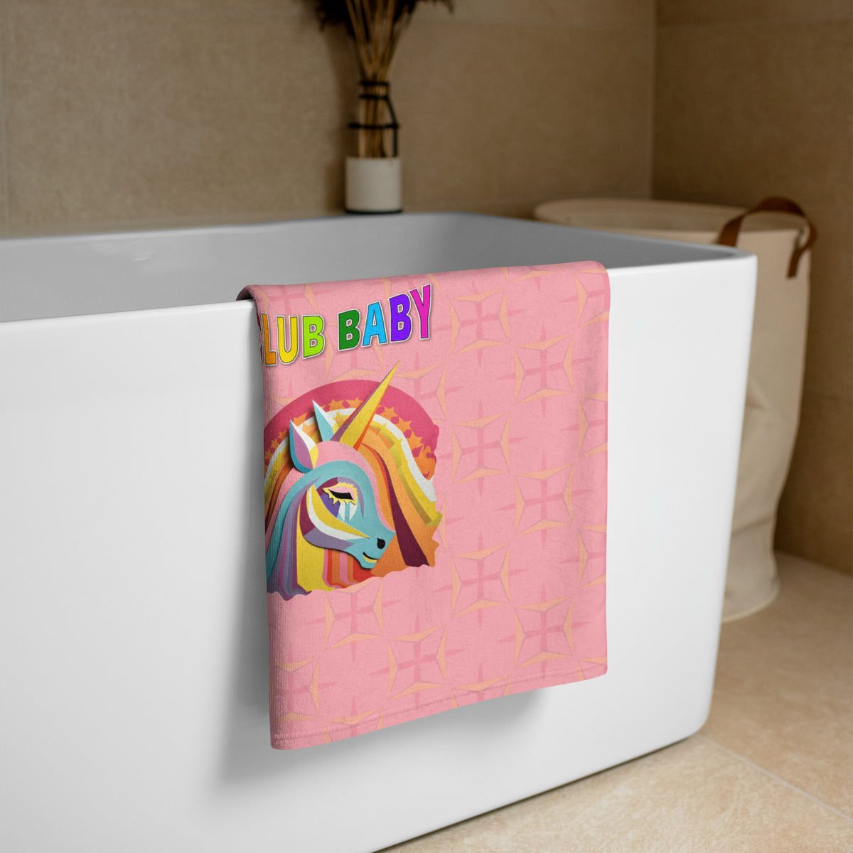 Soft and fluffy Pixie Dust Premium Bath Towel with fairy tale design.
