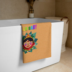 Fairy Tale Cottage Premium Bath Towel with whimsical cottage design