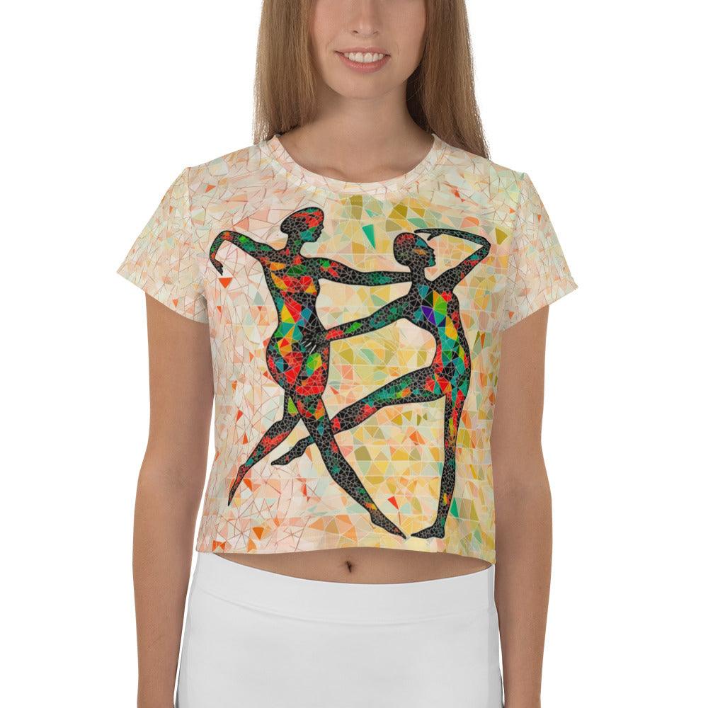 Sultry Women's Dance Expression All-Over Print Crop Tee - Beyond T-shirts