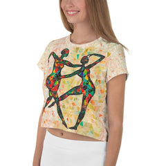 Sultry Women's Dance Expression All-Over Print Crop Tee - Beyond T-shirts