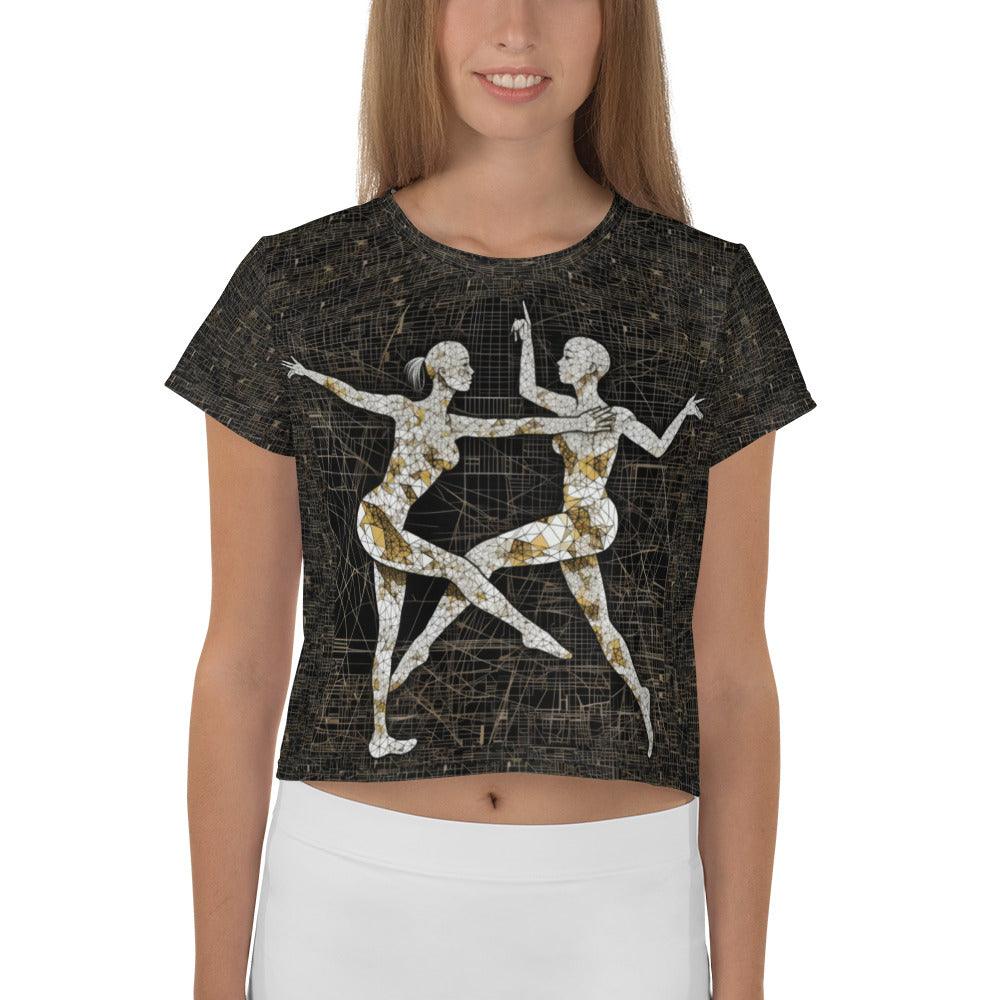 Sultry Women's Dance Expression All-Over Print Crop Tee - Beyond T-shirts