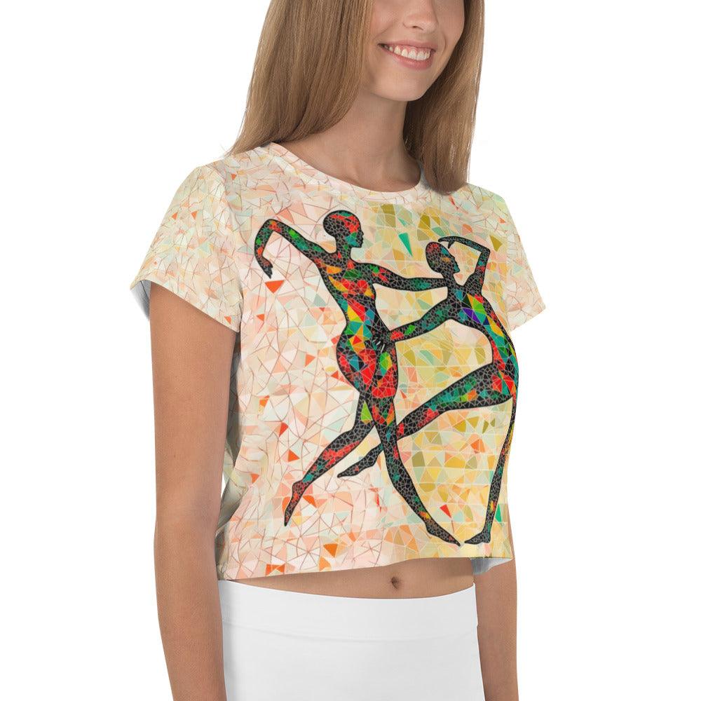 Sultry Women's Dance Expression All-Over Print Crop Tee - Beyond T-shirts