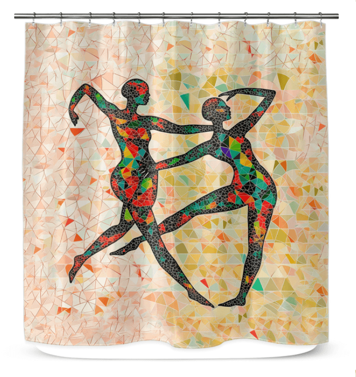Artistic dance expression shower curtain, perfect for enhancing bathroom decor.