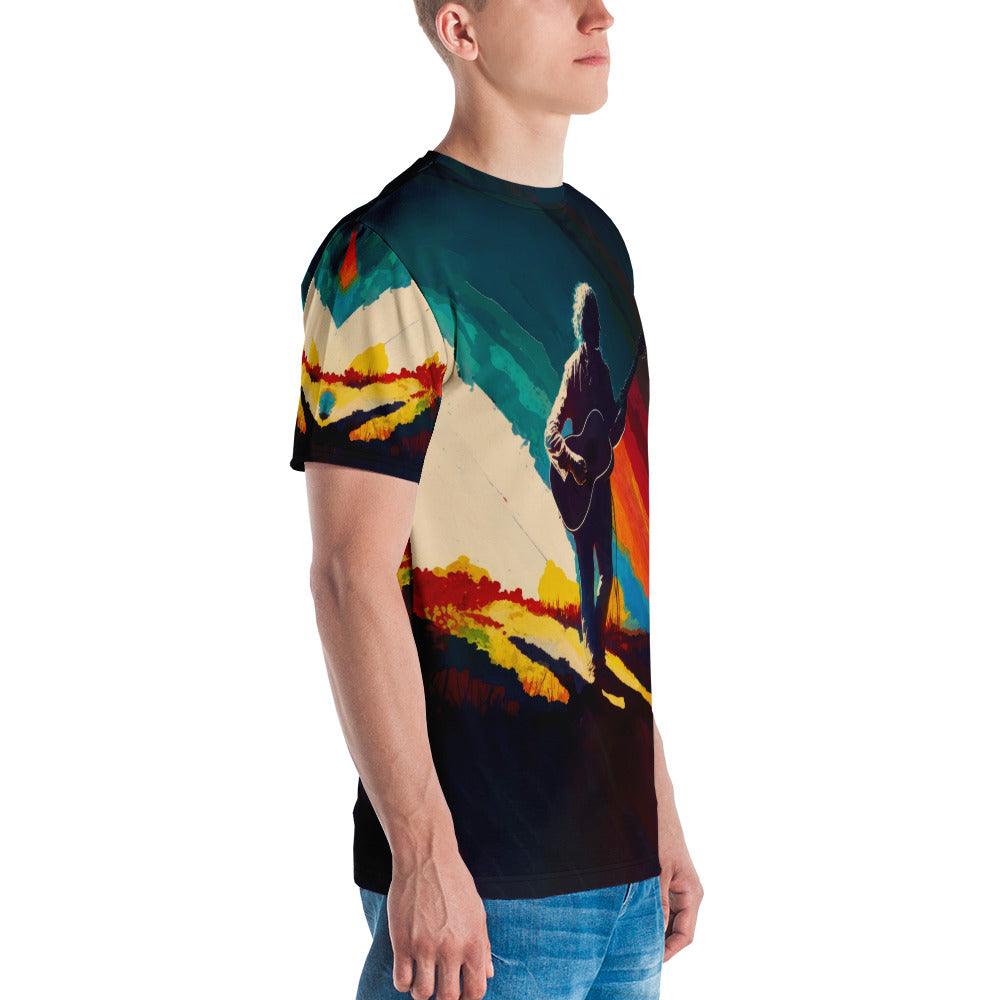 Surart116 Men's T-Shirt on model, illustrating the perfect fit and casual style.