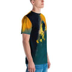 Surart121 men's t-shirt in a lifestyle setting, paired with jeans.