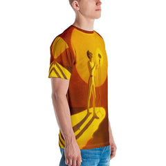 Man wearing SurArt 98 T-shirt showcasing front design.