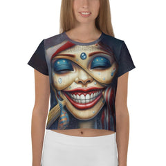 Surreal Symphony All-Over Print Crop Tee - Beyond T-shirts